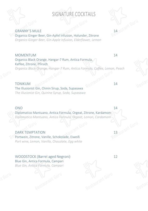 Menus at Restaurant Ikarus .
